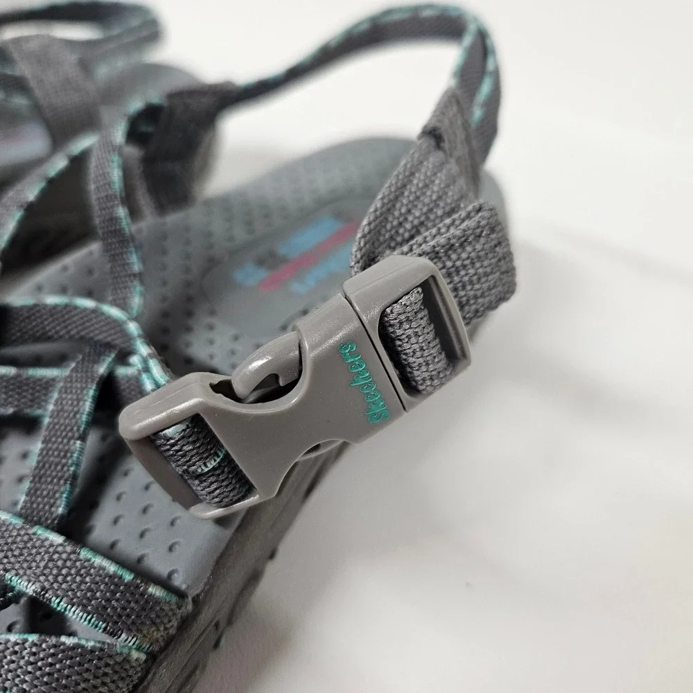 Skechers Outdoor Lifestyle Womens Gray Teal‎ Strappy Athletic Sandals Size 7